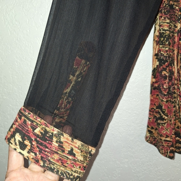 NWOT Soft Surroundings Leopard Mixed Pattern Button Down Shirt 1X Long Sleeve - Picture 3 of 7